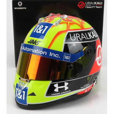 MINI HELMET SCHUBERTH HELMET F1 CASCO HELMET VF-21 TEAM URALKALI N 47 BRITISH SILVERSTONE GP 2021 MICK SCHUMACHER - GREEN RED BL