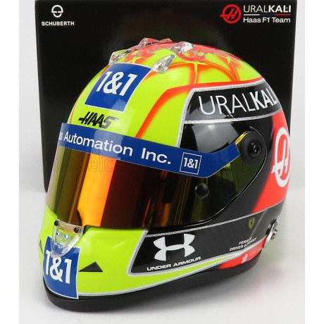 MINI HELMET SCHUBERTH HELMET F1 CASCO HELMET VF-21 TEAM URALKALI N 47 BRITISH SILVERSTONE GP 2021 MICK SCHUMACHER - GREEN RED BL