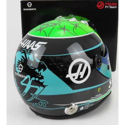 MINI HELMET SCHUBERTH HELMET F1 CASCO HELMET VF-22 TEAM HAAS N 47 SEASON 2022 MICK SCHUMACHER - GREEN BLACK YELLOW 1/2