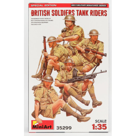 MINIART FIGURES SOLDATI - BRITISH SOLDIERS MILITARY TANK RIDERS 1/35