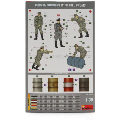 MINIART FIGURES GERMAN SOLDIERS MILITARY WITH FUEL DRUMS 1945 1/35