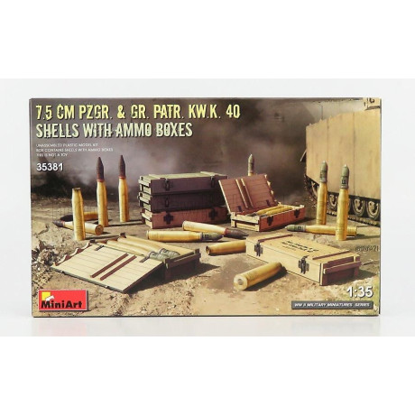 MINIART ACCESSORIES SHELLS WITH AMMO MILITARY BOXES 1/35