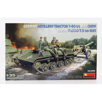 MINIART TANK T-60 TRACTOR GERMAN ARTILLERY MILITARY 1945 1/35