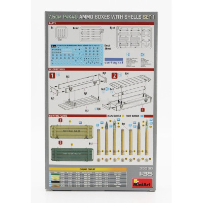 MINIART ACCESSORIES 7.5 CM PAK 40 AMMO BOXES WITH SHELLS MILITARY SET I 1945 1/35
