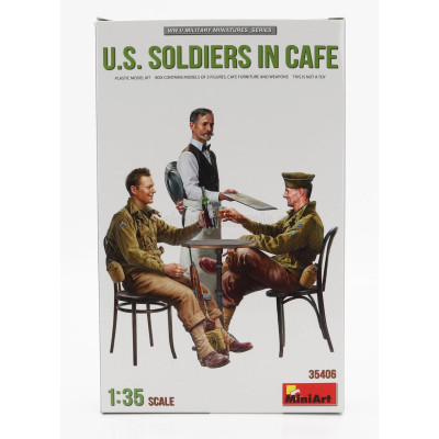 MINIART FIGURES SOLDIER USA MILITARY IN CAFE 1944 1/35