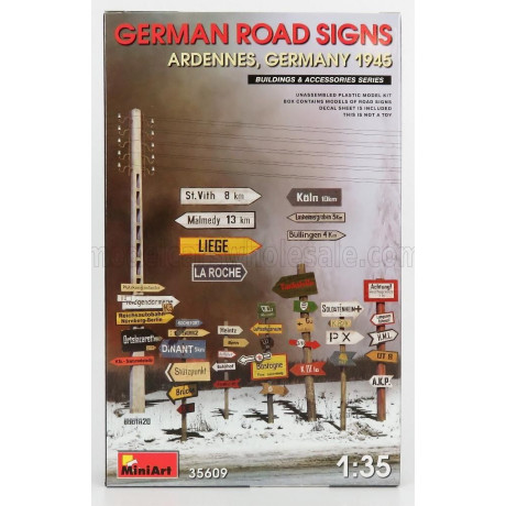 MINIART ACCESSORIES GERMAN ROAD SIGNS MILITARY ARDENNES GERMANY 1945 1/35