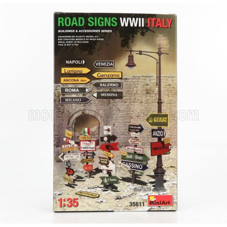 MINIART ACCESSORIES CARTELLI SEGNALETICA STRADALE - ROAD SIGNS WWII ITALY 1/35