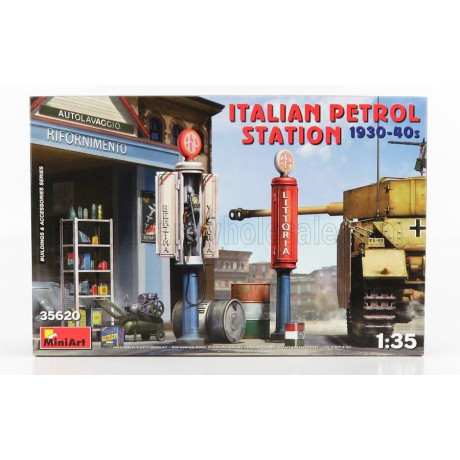 MINIART DIORAMA GARAGE STAZIONE DI SERVIZIO - ITALIAN PETROL STATION 1930-40s 1/35