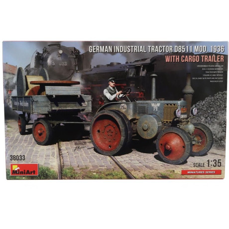 MINIART LANZ BULLDOG D8511 GERMAN INDUSTRIAL TRACTOR WITH CARGO TRAILER 1936 1/35