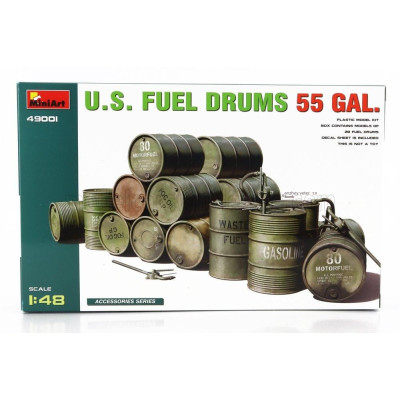 MINIART ACCESSORIES USA GASOLINE FUEL DRUMS 55 GAL. 1/48