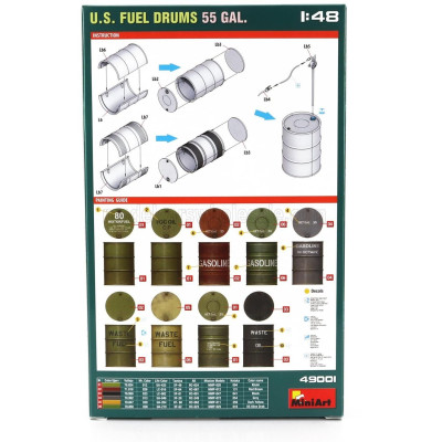 MINIART ACCESSORIES USA GASOLINE FUEL DRUMS 55 GAL. 1/48
