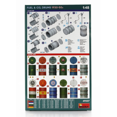 MINIART ACCESSORIES FUEL AND OIL DRUMS 1930-50s 1/48