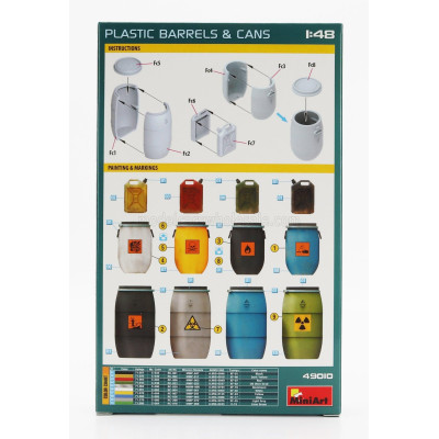 MINIART ACCESSORIES PLASTIC BARRELS & CANS 1/48