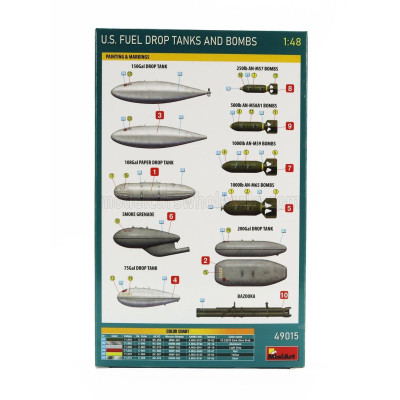 MINIART ACCESSORIES MILITARY U.S. FUEL DROP TANKS AND BOMB 1/48