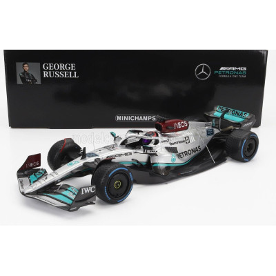MINICHAMPS MERCEDES GP F1 W13E TEAM MERCEDES-AMG PETRONAS F1 N 44 MONACO GP WITH RAIN TIRES 2022 LEWIS HAMILTON - SILVER GREEN 1