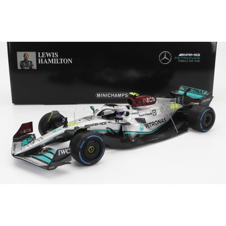MINICHAMPS MERCEDES GP F1 W13E TEAM MERCEDES-AMG PETRONAS F1 N 63 MONACO GP WITH RAIN TIRES 2022 GEORGE RUSSEL - SILVER GREEN 1/