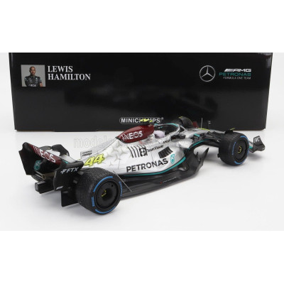 MINICHAMPS MERCEDES GP F1 W13E TEAM MERCEDES-AMG PETRONAS F1 N 63 MONACO GP WITH RAIN TIRES 2022 GEORGE RUSSEL - SILVER GREEN 1/