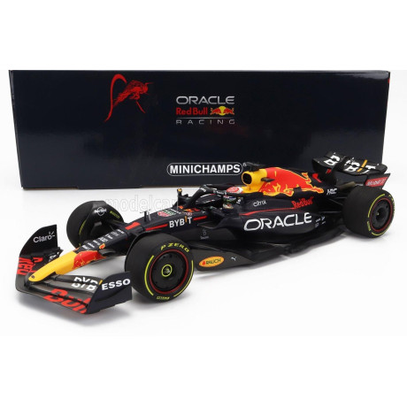 MINICHAMPS RED BULL F1  RB18 TEAM ORACLE RED BULL RACING N 1 WORLD CHAMPION WINNER DUTCH GP 2022 MAX VERSTAPPEN - MATT BLUE YELL
