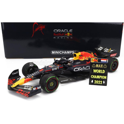 MINICHAMPS RED BULL F1  RB18 TEAM ORACLE RED BULL RACING N 1 WORLD CHAMPION WINNER JAPAN GP WITH PIT BOARD 2022 MAX VERSTAPPEN -