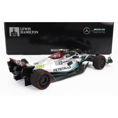 MINICHAMPS MERCEDES GP F1 W13E TEAM MERCEDES-AMG PETRONAS F1 N 44 2nd BRAZILIAN GP 2022 LEWIS HAMILTON - SILVER GREEN 1/18