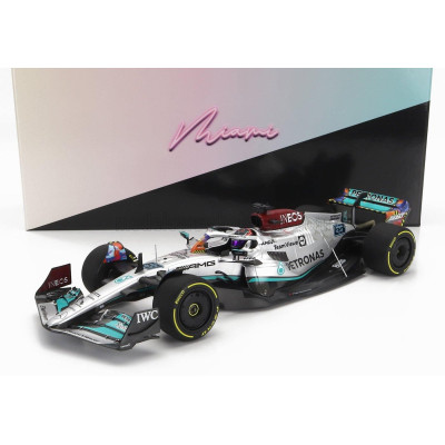 MINICHAMPS MERCEDES GP F1 W13E TEAM MERCEDES-AMG PETRONAS F1 N 63 5th MIAMI GP 2022 GEORGE RUSSEL - SILVER GREEN 1/18