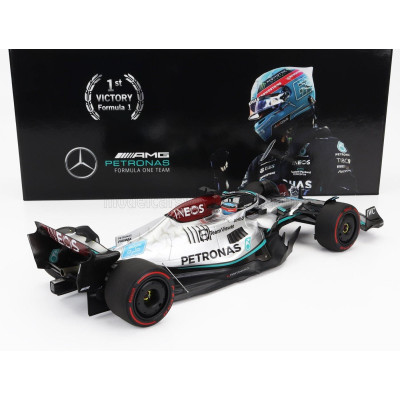 MINICHAMPS MERCEDES GP F1 W13E TEAM MERCEDES-AMG PETRONAS F1 N 63 (first f1 win) WINNER BRAZILIAN GP 2022 GEORGE RUSSEL - SILVER