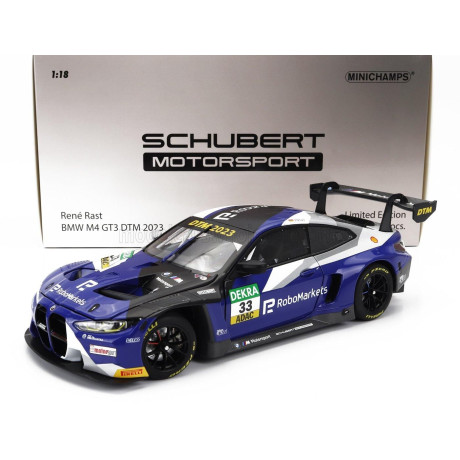 MINICHAMPS BMW 4-SERIES M4 GT3 TEAM SCHUBERT MOTORSPORT N 33 SEASON DTM 2023 RENE RAST - BLUE BLACK 1/18