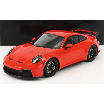 MINICHAMPS PORSCHE 911 992 GT3 COUPE 2021 - BLACK WHEELS - ORANGE 1/18