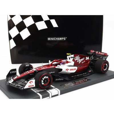 MINICHAMPS ALFA ROMEO F1  C42 TEAM ORLEN RACING N 24 BAHRAIN GP 2022 GUANYU ZHOU - WHITE RED MET 1/18