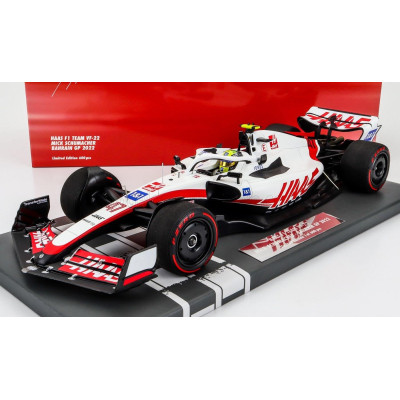 MINICHAMPS HAAS F1  VF-22 FERRARI TEAM HAAS N 47 BAHRAIN GP 2022 MICK SCHUMACHER - WHITE BLACK RED 1/18