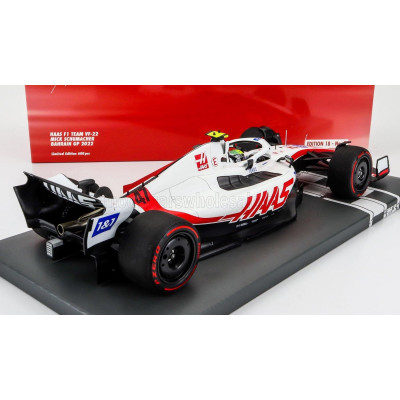MINICHAMPS HAAS F1  VF-22 FERRARI TEAM HAAS N 47 BAHRAIN GP 2022 MICK SCHUMACHER - WHITE BLACK RED 1/18