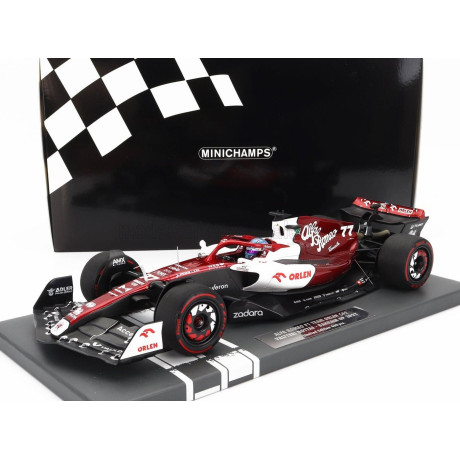 MINICHAMPS ALFA ROMEO F1  C42 TEAM ORLEN RACING N 77 BAHRAIN GP 2022 VALTTERI BOTTAS - WHITE RED MET 1/18