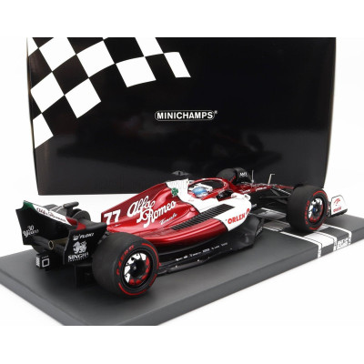 MINICHAMPS ALFA ROMEO F1  C42 TEAM ORLEN RACING N 77 BAHRAIN GP 2022 VALTTERI BOTTAS - WHITE RED MET 1/18