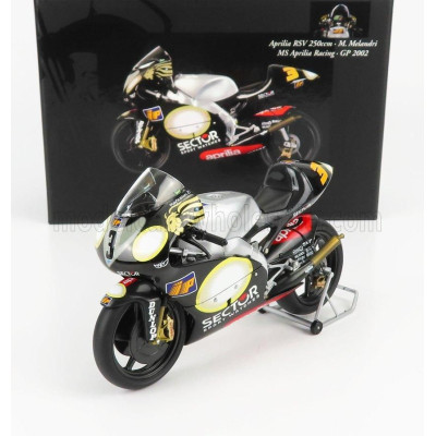 MINICHAMPS APRILIA RSV250 MS N 3 250cc 2002 WORLD CHAMPION MARCO MELANDRI - BLACK RED 1/12