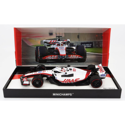 MINICHAMPS HAAS F1  VF-22 FERRARI TEAM HAAS N 20 5th BAHRAIN GP 2022 KEVIN MAGNUSSEN - WHITE BLACK RED 1/18