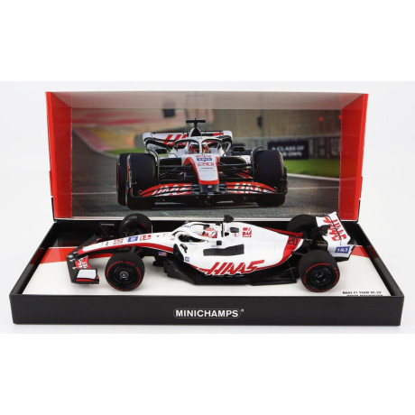 MINICHAMPS HAAS F1  VF-22 FERRARI TEAM HAAS N 20 5th BAHRAIN GP 2022 KEVIN MAGNUSSEN - WHITE BLACK RED 1/18