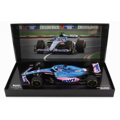 MINICHAMPS ALPINE F1 A522 TEAM ALPINE BWT N 14 AUSTRALIAN GP 2022 FERNANDO ALONSO - BLUE PINK 1/18