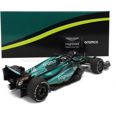 MINICHAMPS ASTON MARTIN F1  AMR23 TEAM ARAMCO COGNIZANT N 18 6th BAHRAIN GP 2023 LANCE STROLL - GREEN 1/18