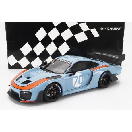 MINICHAMPS PORSCHE 935/19 N 70 GULF - BASE 911 991-2 GT2 RS COUPE 2018 - LIGHT BLUE ORANGE 1/18