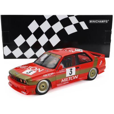 MINICHAMPS BMW 3-SERIES M3 TEAM SCHNITZER N 3 WINNER GUIA RACE MACAU 1987 ROBERTO RAVAGLIA - RED GOLD 1/18