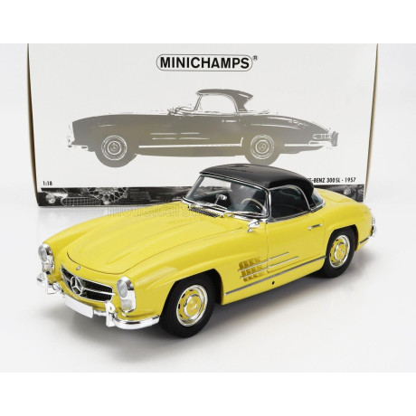 MINICHAMPS MERCEDES BENZ 300SL ROADSTER (W198) CABRIOLET HARD-TOP 1958 - YELLOW 1/18