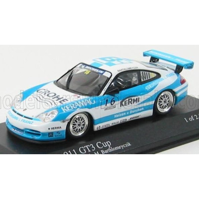 MINICHAMPS PORSCHE 911 GT3 CUP N 16 CARRERACUP 2005 BARTHLOMEYCZIK - WHITE BLUE 1/43