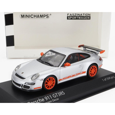 MINICHAMPS PORSCHE 911 997 GT3 RS COUPE 2006 - SILVER ORANGE 1/43