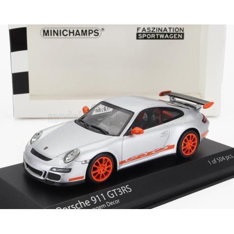 MINICHAMPS PORSCHE 911 997 GT3 RS COUPE 2006 - SILVER ORANGE 1/43