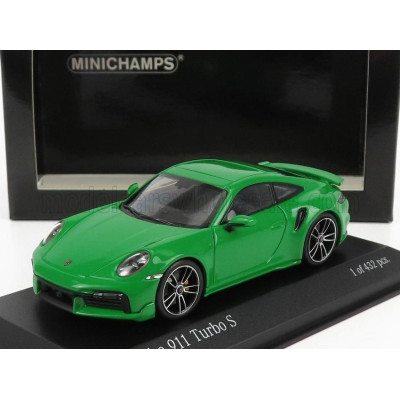 MINICHAMPS PORSCHE 911 992 TURBO S COUPE SPORT DESIGN 2021 - GREEN 1/43