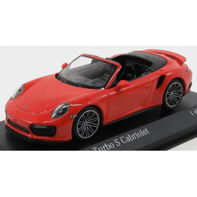MINICHAMPS PORSCHE 911 991-2 TURBO S CABRIOLET 2017 - ORANGE 1/43