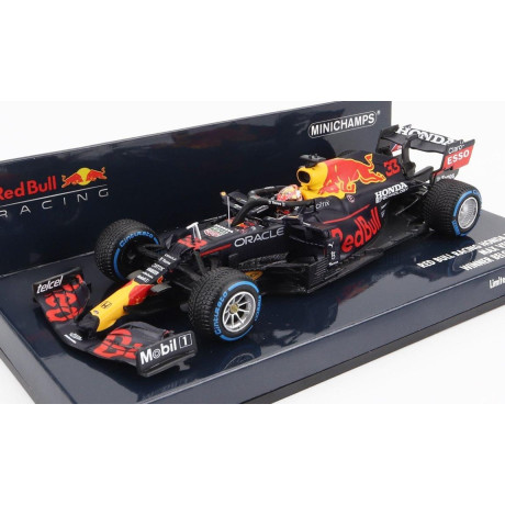 MINICHAMPS RED BULL F1  RB16B HONDA RA620H TEAM ASTON MARTIN N 33 WINNER BELGIUM GP 2021 MAX VERSTAPPEN - MATT BLUE YELLOW RED 1