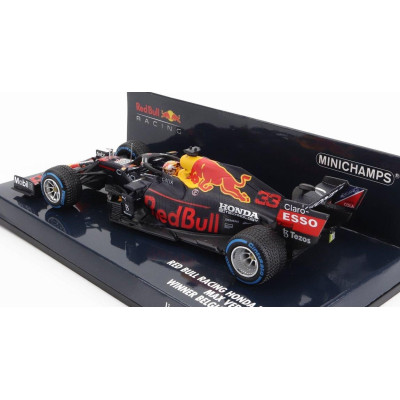 MINICHAMPS RED BULL F1  RB16B HONDA RA620H TEAM ASTON MARTIN N 33 WINNER BELGIUM GP 2021 MAX VERSTAPPEN - MATT BLUE YELLOW RED 1