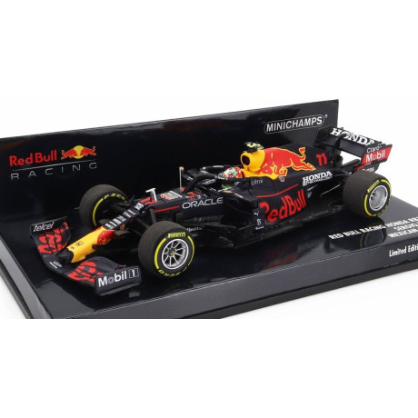 MINICHAMPS RED BULL F1  RB16B HONDA RA620H TEAM ASTON MARTIN N 11 3rd MEXICO GP 2021 SERGIO PEREZ - MATT BLUE YELLOW RED 1/43