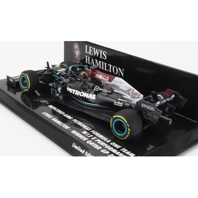 MINICHAMPS MERCEDES GP F1  W12 MERCEDES M12 EQ POWER+ TEAM AMG PETRONAS MOTORSPORT FORMULA ONE N 44 WINNER QATAR GP 2021 LEWIS H